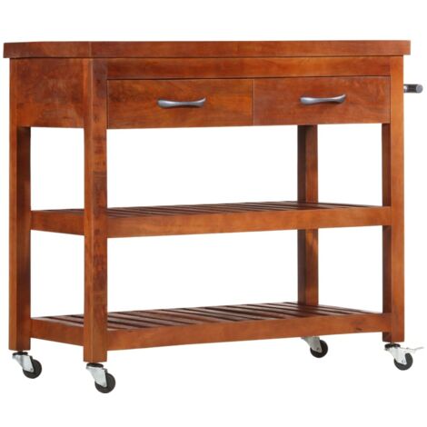 vidaXL Kitchen Trolley 100x48x89 cm Solid Acacia Wood