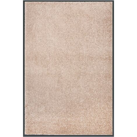 Vidaxl – Paillasson beige 80x120 cm – Surface en velours pour racler saleté – Antidérapant en vinyle – Pour entrées intérieures et extérieures couvertes