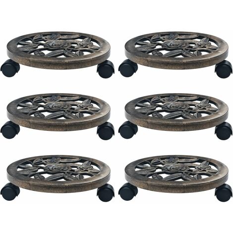 Vidaxl – Chariots à plantes 6 pcs en plastique PP – Diamètre 30 cm – Roulettes pivotantes 360° – Résistants aux UV et intempéries