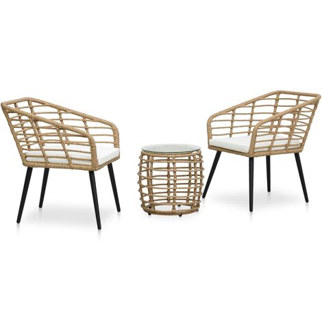 Ensemble de bistro 3 pcs Résine tressée Chêne vidaXL (1/5)