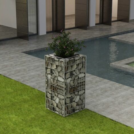 Vidaxl – Lit surélevé gabion acier galvanisé 50x50x100 cm – Résistant aux intempéries – Capacité de charge 1400 kg/m³ – Pour parterres de fleurs