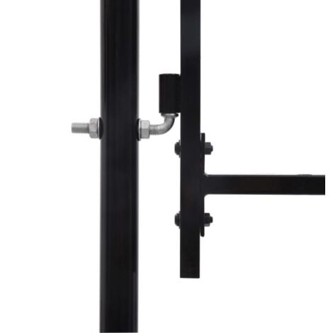 Portillon simple porte avec dessus à pointe Acier 1x1,5 m Noir