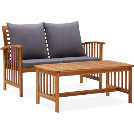 vidaXL 2 Piece Garden Lounge Set with Cushions Solid Acacia Wood (1/5)