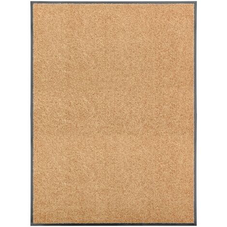 Paillasson lavable Crème 90x120 cm vidaXL