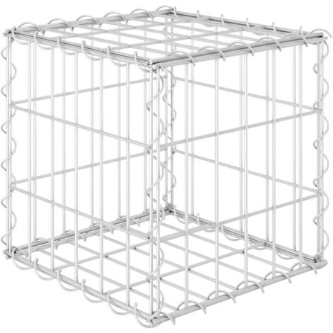 Vidaxl – Lit surélevé à gabion 30x30x30 cm – Acier galvanisé résistant aux intempéries – Pour bordures de jardin et parterres de fleurs