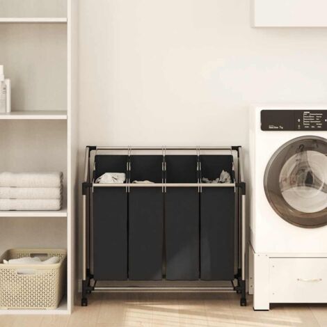 Vidaxl – Trieuse à linge 4 sacs en polyester – Cadre en acier – Dimensions 96 x 40 cm – Charge max 20 kg – Poids 2,95 kg