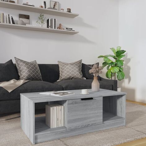 Table basse sonoma gris 102x50x36 cm bois d'ingénierie vidaXL