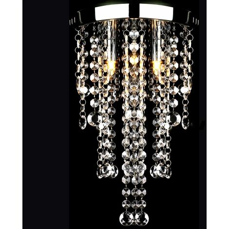 Vidaxl – Plafonnier vintage en métal avec perles de cristal acrylique – Dimensions 24,8 x 34,5 cm – Douille 3 x G9 – Éclairage décoratif pour salons et bureaux