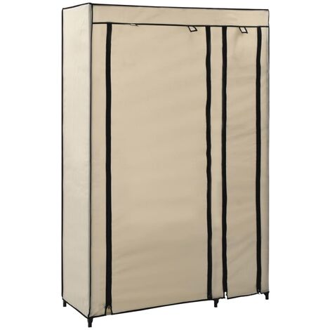 Furniture Limited - Garde-robe pliable Crème 110x45x175 cm Tissu