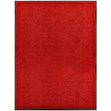vidaXL Doormat Washable Red 90x120 cm