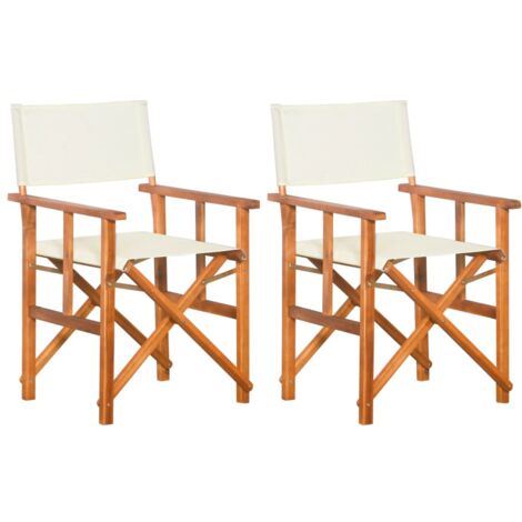 Chaises de metteur en scène lot de 2 Bois massif d'acacia vidaXL