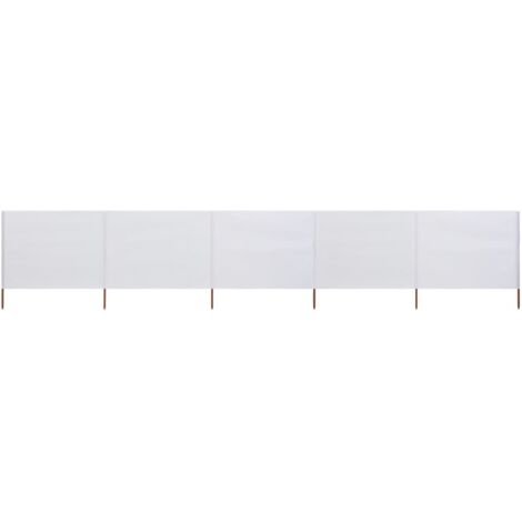 vidaXL 5-panel Wind Screen Fabric 600x120 cm Sand White