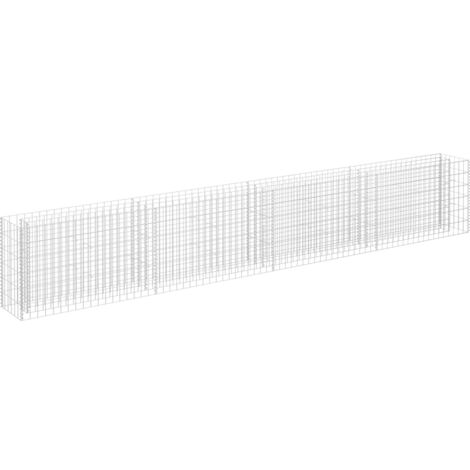 Vidaxl – Lit surélevé à gabion en acier galvanisé 360x30x60 cm – Résistant aux intempéries – Pour bordures de jardin – Grande capacité de charge