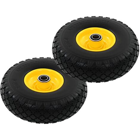 Vidaxl – Roue de brouette 3.00-4 – Lot de 2 roues increvables en élastomère PU – Jantes en métal – Capacité de charge 100 kg chacune - vidaXL280153