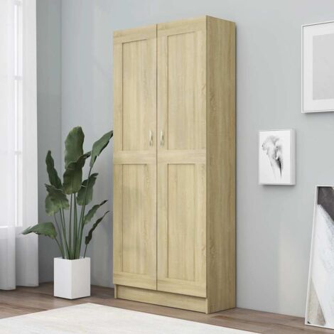 Vidaxl – Bibliothèque chêne sonoma 82,5x30,5x185,5 cm – Bois d'ingénierie – 5 compartiments – Design épuré et classique