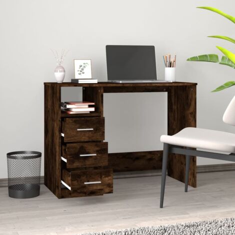 Bureau avec tiroir scandinave blanc et bois clair chêne L115 cm
