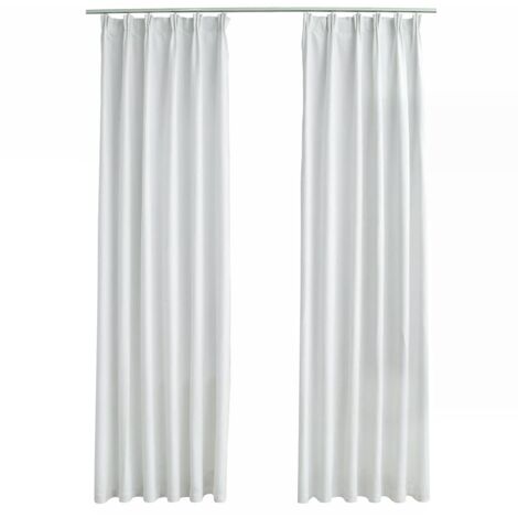Rideaux occultants avec crochets 2 pcs Blanc cassé 140x225 cm vidaXL
