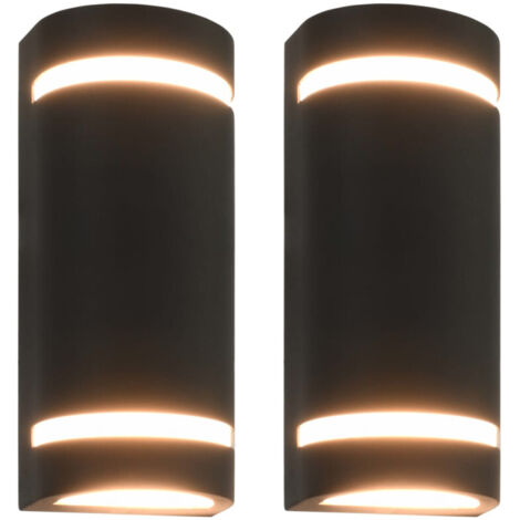 vidaXL Outdoor Wall Lights 2 pcs 35 W Black Half-round (1/5)