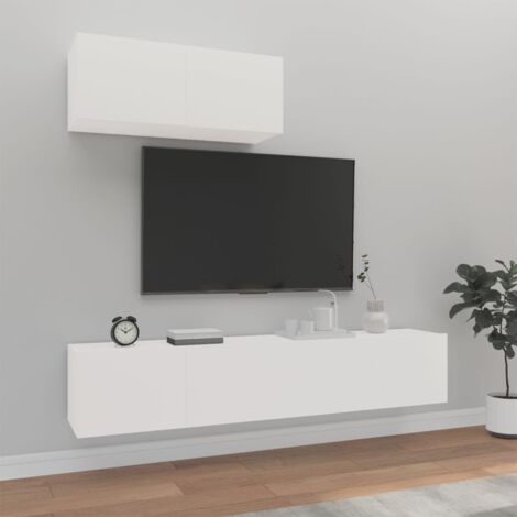 Ensemble de meubles TV 3 pcs Blanc Bois d'ingénierie vidaXL