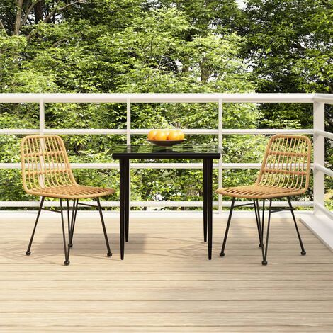 Ensemble à manger de jardin 3 pcs Résine tressée vidaXL (1/5)
