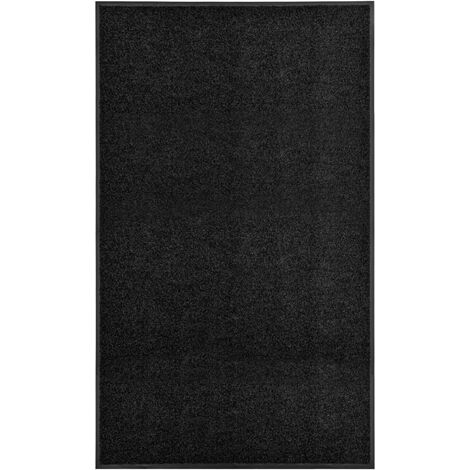 Vidaxl – Paillasson lavable noir 90x150 cm – 100% polyamide – PVC antidérapant – Absorption 2,5 L/m² – Pour intérieur et extérieur