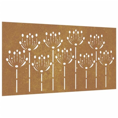 Décoration murale jardin 105x55 cm acier corten design de fleur vidaXL