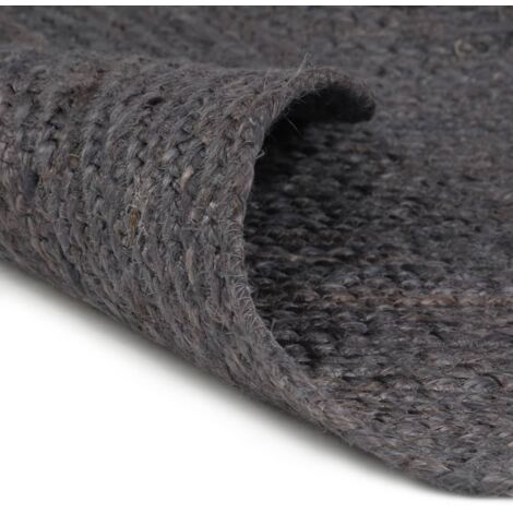 Tapis fait à la main Jute Rond 180 cm Gris foncé