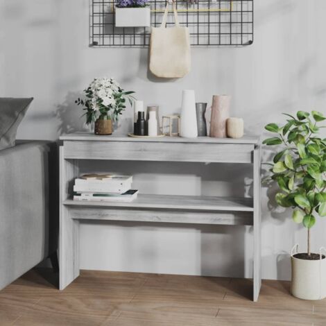 Vidaxl – Table console Sonoma gris 102x30x80 cm – Bois d'ingénierie – Résistance à l'humidité – Design minimaliste pour entrée et couloir