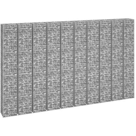 Lits surélevés en gabion 4 pcs 30x30x50/100/150/200 cm Fer vidaXL
