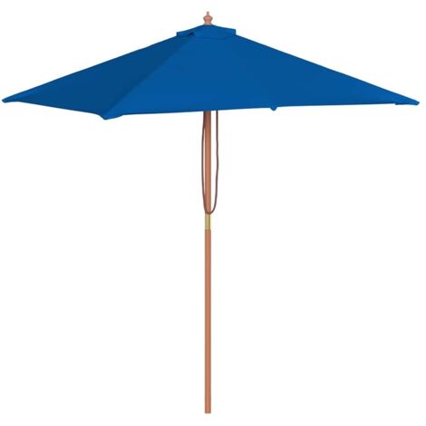Vidaxl – Parasol droit en bois 150x200 cm – Tissu polyester anti-UV – Mât de 38 mm – Système à poulie pour ouverture facile