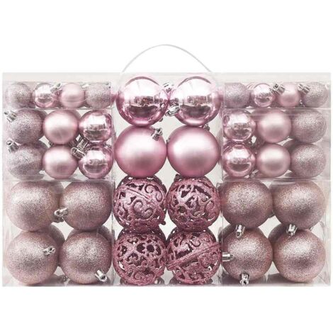 vidaXL 100 Piece Christmas Ball Set Pink (1/5)
