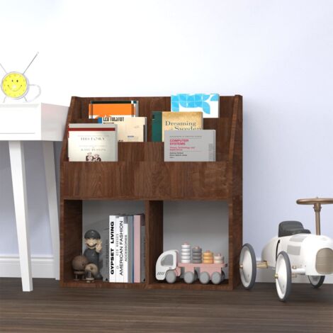 vidaXL Children's Magazine Rack Brown Oak 71x30x78,5cm Engineered Wood