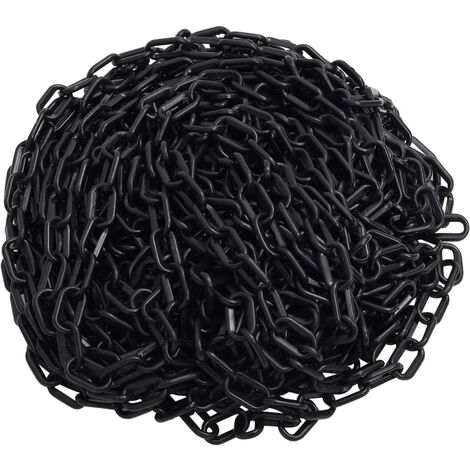 Chaîne d'avertissement Noir 100 m Ø6 mm Plastique vidaXL