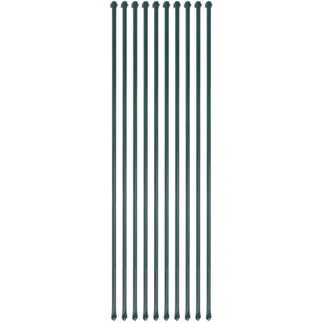 Vidaxl – Poteaux de jardin en métal vert – Lot de 10 – Hauteur 1,5 m – Antirouille et hydrofuge – Pour sécuriser arbres et plantes