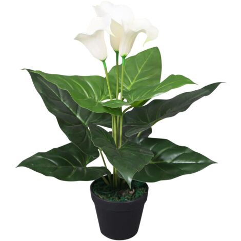 Plante artificielle avec pot Lis Calla 45 cm Blanc vidaXL