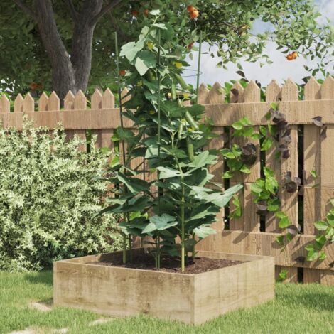 vidaXL Supports pour plantes de jardin 3 anneaux 5pcs Vert 75 cm Acier (1/5)