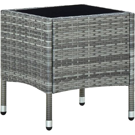 Table de jardin Gris 40x40x45 cm Résine tressée vidaXL