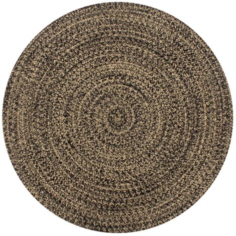 Vidaxl – Tapis kilim en jute tressé noir et naturel 90 cm – Tapis fait main doux et durable – Idéal pour décoration intérieure
