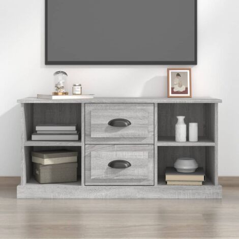 vidaXL TV Cabinet Grey Sonoma 99,5x35,5x48 cm Engineered Wood (1/5)