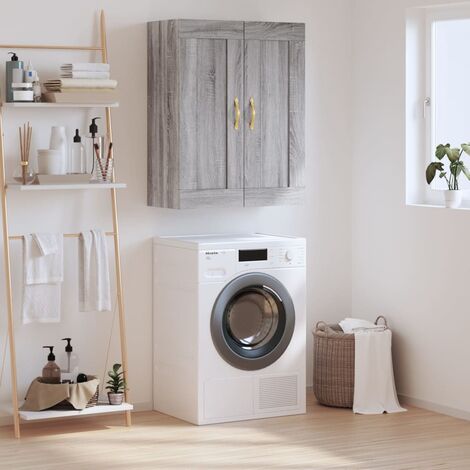 vidaXL Wall Mounted Cabinet Grey Sonoma 69,5x34x90 cm Engineered Wood (1/5)