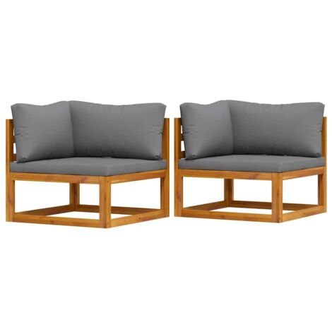 Canapés d'angle sectionnels 2 pcs avec coussins Gris foncé vidaXL