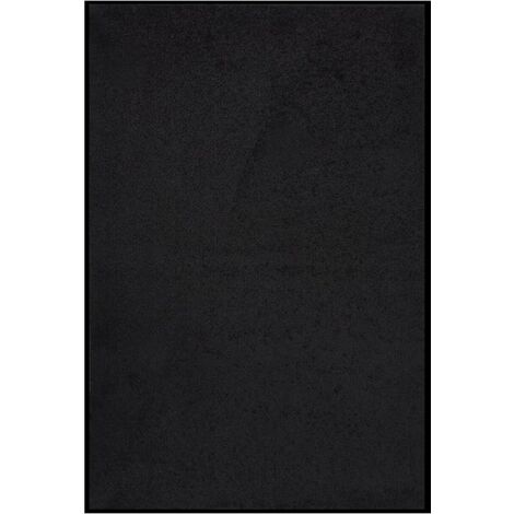 Vidaxl – Paillasson noir 80x120 cm – Surface en velours pour racler saleté – Support vinyle antidérapant – 100% polypropylène