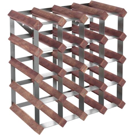 Casier à bouteilles pour 20 bouteilles Marron Bois pin solide vidaXL