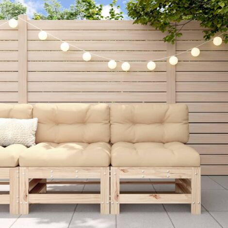 Vidaxl – Canapés centraux en bois de pin massif 2 pcs – Coussin rembourré 60x60cm – Design modulaire pour extérieur – Capacité 110 kg par siège