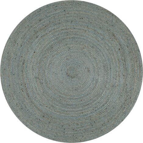 Tapis fait à la main Jute Rond 120 cm Vert olive