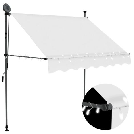 vidaXL Manual Retractable Awning with LED 200 cm Cream (1/7)