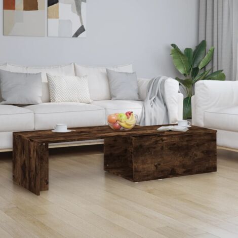 Table basse Chêne fumé 150x50x35 cm Bois d'ingénierie vidaXL
