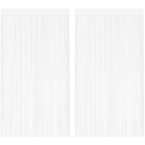 Vidaxl – Rideau en fils 2 pcs 140 x 250 cm blanc – Tissu 100 % polyester – Lavable à 30 °C – Facile à couper pour ajustement - vidaXL659723