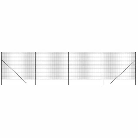 vidaXL Wire Mesh Fence Anthracite 1,4x10 m Galvanised Steel