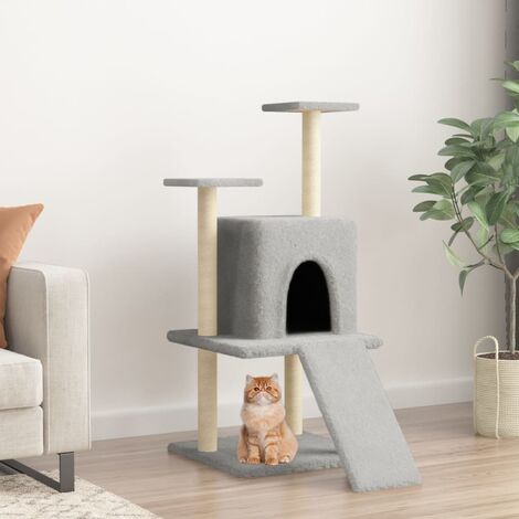 Arbre à chat avec griffoirs en sisal gris clair 110 cm vidaXL (1/5)